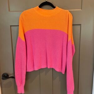 Pink and Orange Two-Tone Sweater